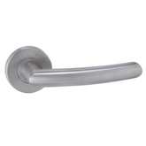 MP fittings Nero R - Stainless Steel Door Handle on a Round Rose